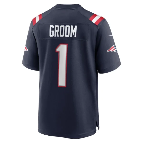 Number 1 groom new england patriots nike game jersey Navy L