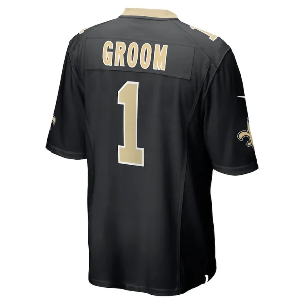 Number 1 groom new orleans saints nike game jersey Black L