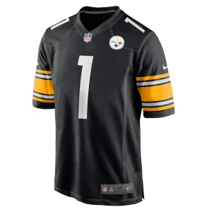 Number 1 groom pittsburgh steelers nike game jersey Black M