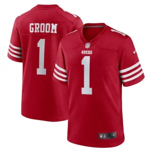 Number 1 groom san francisco 49ers nike game jersey Scarlet