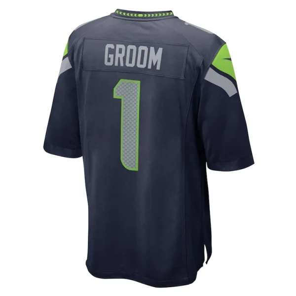 Number 1 groom seattle seahawks nike game jersey College navy L