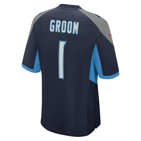 Number 1 groom tennessee titans nike game jersey Navy L
