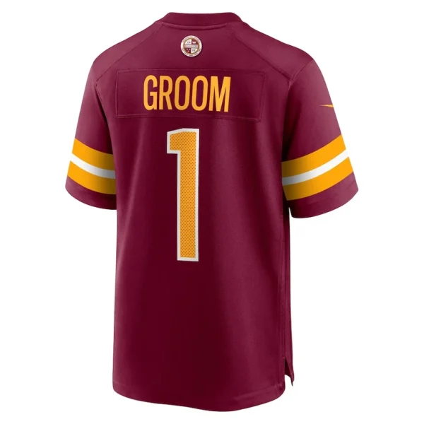 Number 1 groom washington commanders nike game jersey Burgundy L