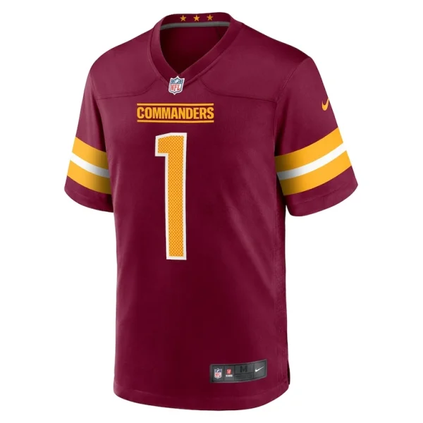 Number 1 groom washington commanders nike game jersey Burgundy M