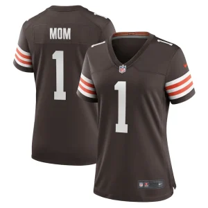 Number 1 mom cleveland browns nike womens game jersey Brown