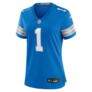 Number 1 mom detroit lions nike game jersey Blue M