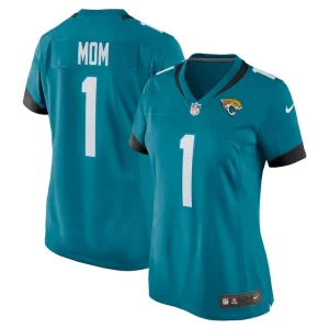 Number 1 mom jacksonville jaguars nike womens game jersey Teal