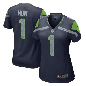 Number 1 mom seattle seahawks nike womens game jersey College navy