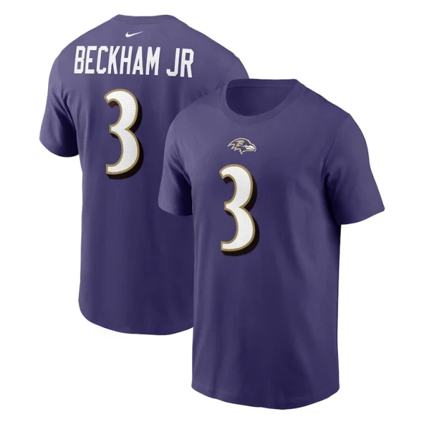 Odell beckham jr. baltimore ravens nike player name number t shirt Purple