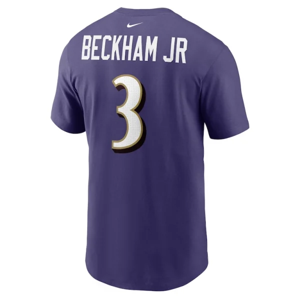 Odell beckham jr. baltimore ravens nike player name number t shirt Purple L
