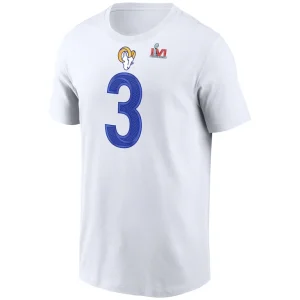 Odell beckham jr. los angeles rams nike super bowl lvi name number t shirt White M