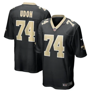 Olisaemeka udoh new orleans saints nike game jersey Black