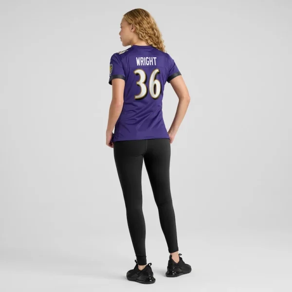 Owen wright baltimore ravens nike womens game jersey Purple 2XL