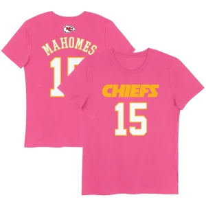 Patrick mahomes kansas city chiefs girls youth player name number t shirt Pink
