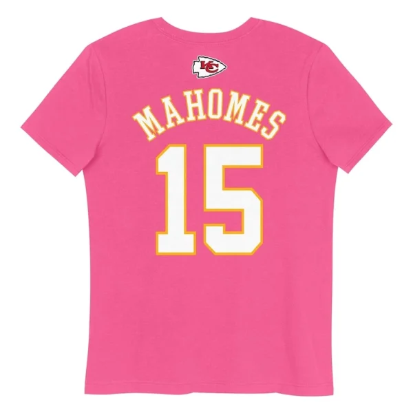 Patrick mahomes kansas city chiefs girls youth player name number t shirt Pink Yth L
