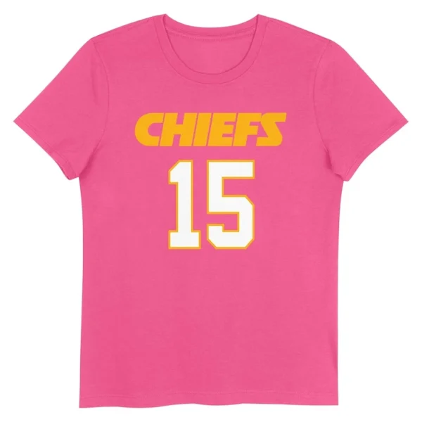 Patrick mahomes kansas city chiefs girls youth player name number t shirt Pink Yth M
