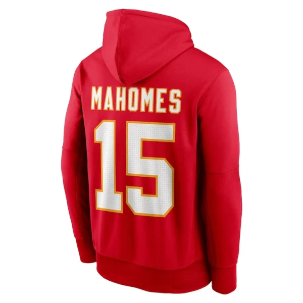 Patrick mahomes kansas city chiefs nike player name number performance pullover hoodie Red L