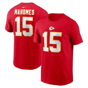 Patrick mahomes kansas city chiefs nike player name number t shirt Red