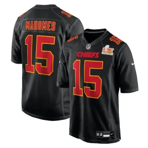 Patrick mahomes kansas city chiefs nike super bowl lix fashion game jersey Carbon black