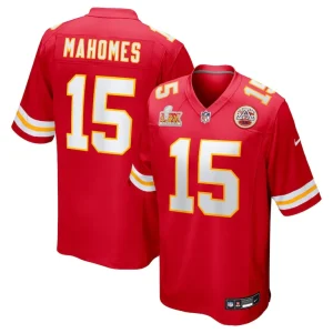 Patrick mahomes kansas city chiefs nike super bowl lix game jersey Red