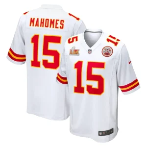 Patrick mahomes kansas city chiefs nike super bowl lix game jersey White