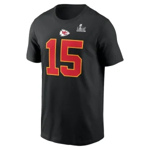Patrick mahomes kansas city chiefs nike super bowl lix name number t shirt Black M
