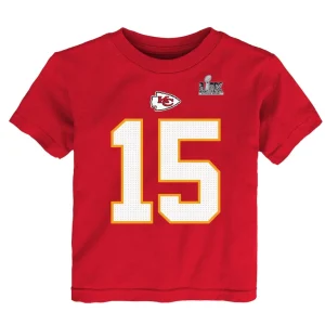 Patrick mahomes kansas city chiefs nike toddler super bowl lix player name number t shirt Red 3T