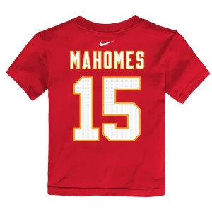 Patrick mahomes kansas city chiefs nike toddler super bowl lix player name number t shirt Red 4T