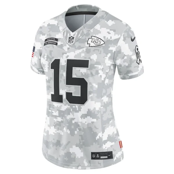 Patrick mahomes kansas city chiefs nike womens 2024 salute to service limited jersey Arctic camo M