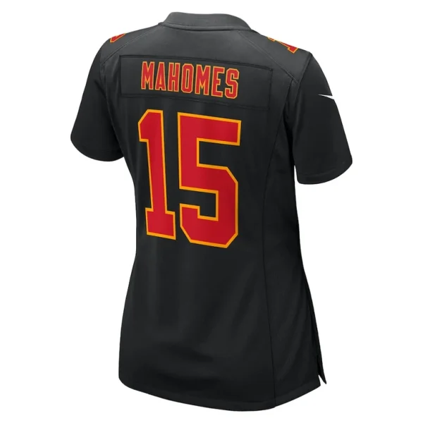 Patrick mahomes kansas city chiefs nike womens super bowl lix fashion game jersey Carbon black L
