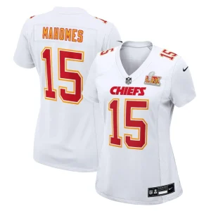 Patrick mahomes kansas city chiefs nike womens super bowl lix fashion game jersey Tundra white