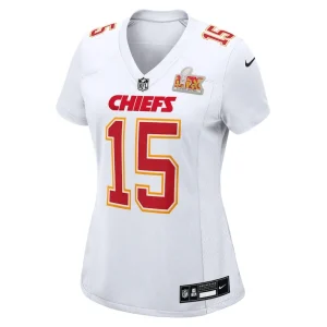 Patrick mahomes kansas city chiefs nike womens super bowl lix fashion game jersey Tundra white M