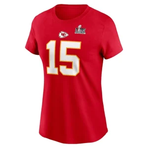 Patrick mahomes kansas city chiefs nike womens super bowl lix name number t shirt Red M