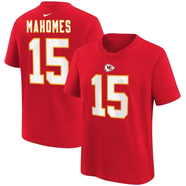 Patrick mahomes kansas city chiefs nike youth player name number t shirt Red