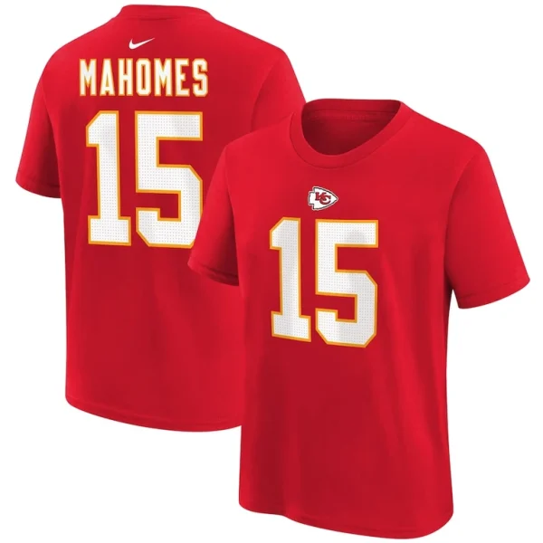 Patrick mahomes kansas city chiefs nike youth player name number t shirt Red