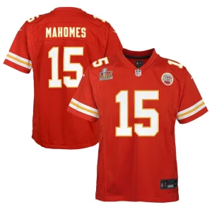 Patrick mahomes kansas city chiefs nike youth super bowl lix game player jersey Red