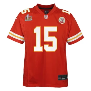 Patrick mahomes kansas city chiefs nike youth super bowl lix game player jersey Red Yth M
