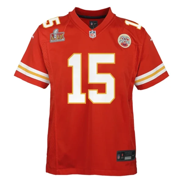 Patrick mahomes kansas city chiefs nike youth super bowl lix game player jersey Red Yth M