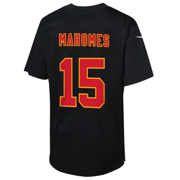 Patrick mahomes kansas city chiefs nike youth super bowl lix patch fashion game jersey Carbon black Yth L