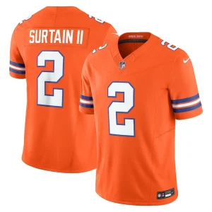 Patrick surtain ii denver broncos nike alternate mile high collection 1977 throwback vapor f.u.s.e. limited jersey Orange