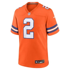 Patrick surtain ii denver broncos nike mile high collection 1977 throwback player game jersey Orange M
