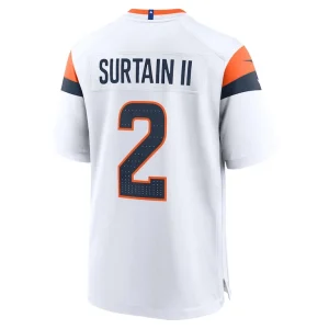 Patrick surtain ii denver broncos nike mile high collection game jersey White L
