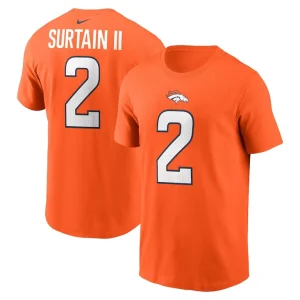 Patrick surtain ii denver broncos nike name number t shirt Orange
