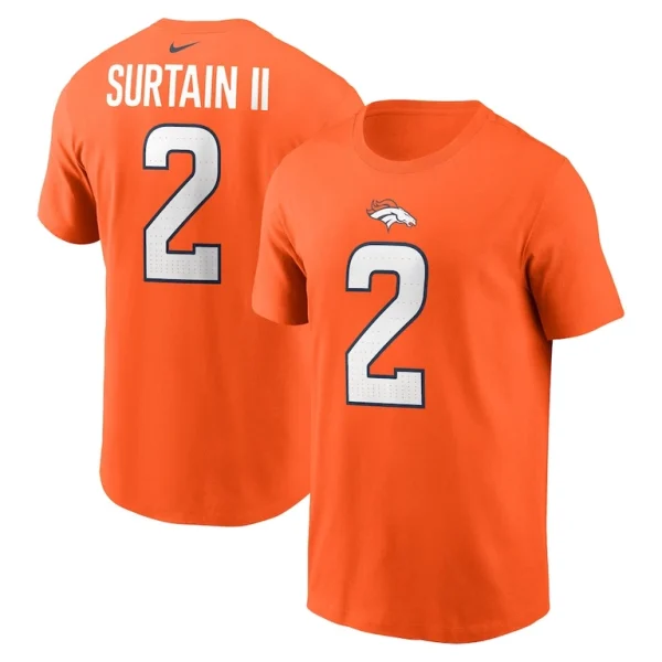 Patrick surtain ii denver broncos nike name number t shirt Orange
