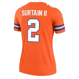 Patrick surtain ii denver broncos nike womens alternate legend player performance top Mile high collection 1977 throwback orange L