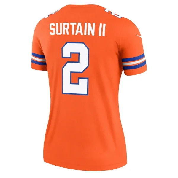 Patrick surtain ii denver broncos nike womens alternate legend player performance top Mile high collection 1977 throwback orange L