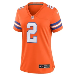 Patrick surtain ii denver broncos nike womens mile high collection 1977 throwback player game jersey Orange M