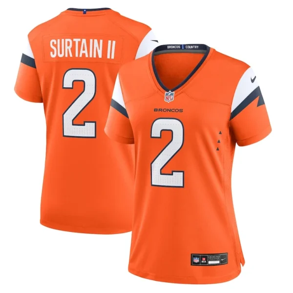 Patrick surtain ii denver broncos nike womens mile high collection game jersey Orange