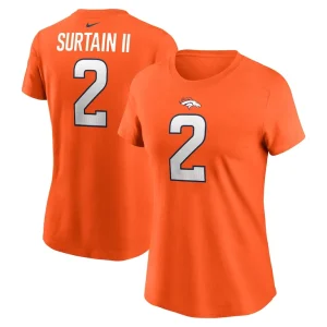 Patrick surtain ii denver broncos nike womens player name number t shirt Orange