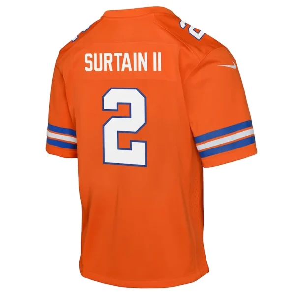 Patrick surtain ii denver broncos nike youth mile high collection 1977 throwback game jersey Orange Yth L